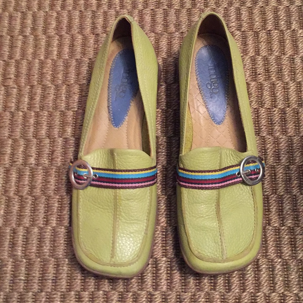 Lime green loafer
